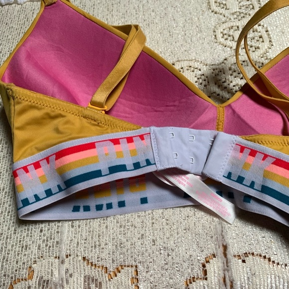 Pink Victoria Secret Women’s Yellow Bra Size 32 DD - Picture 6 of 11